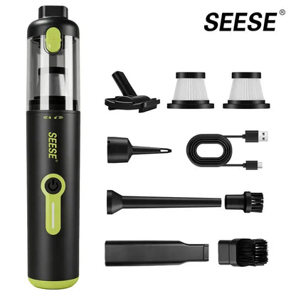 Cordless Portable Car Vacuum, 20000Pa 2-in-1 Handheld Vacuum & Air Duster, 100W Brushless Motor with 6000mAh Battery, Multi Nozzles for Car, Home, Office & Pet Cleaning